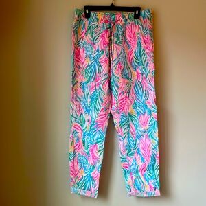 Lilly Pulitzer 31 inch Taron Mid Rise drawstring linen pants